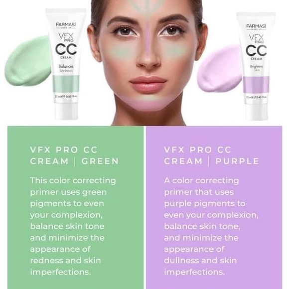 3/$30 NEW Farmasi VFX Pro CC Balance Cream | Primer | Green Cream - Picture 3 of 3